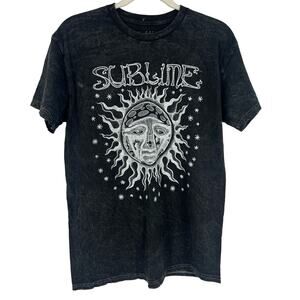 Officially Licensed Sublime Classic Sun T-Shirt Black Acid Wash Medium NWOT